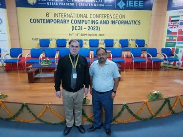 Prof. Sijariya on stage at the IC3I 2023 conference